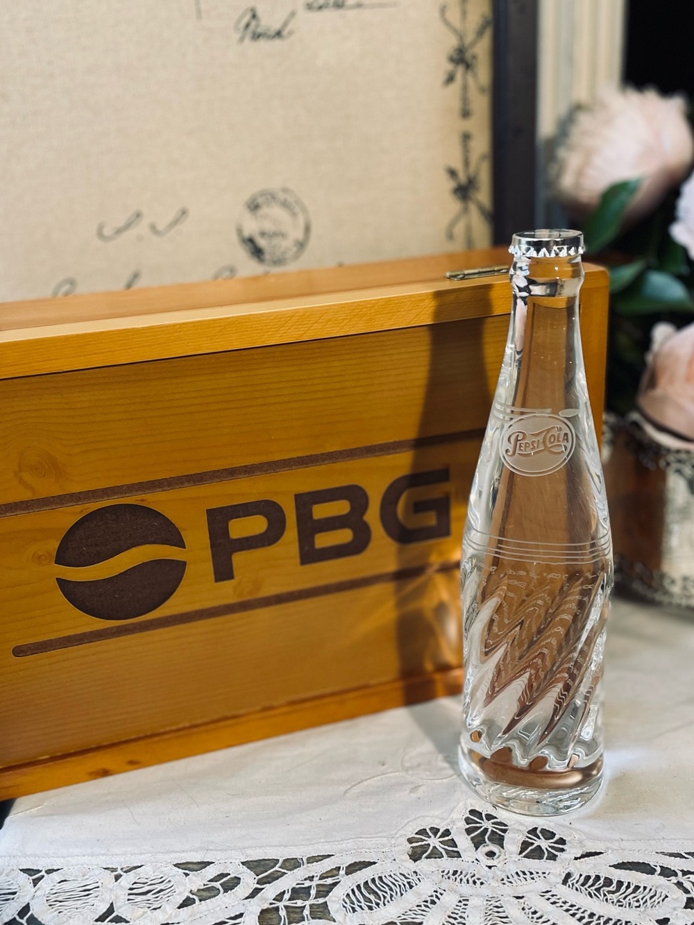 vintage 1998 Pepsi "PBG" Crystal Glass Bottle Award